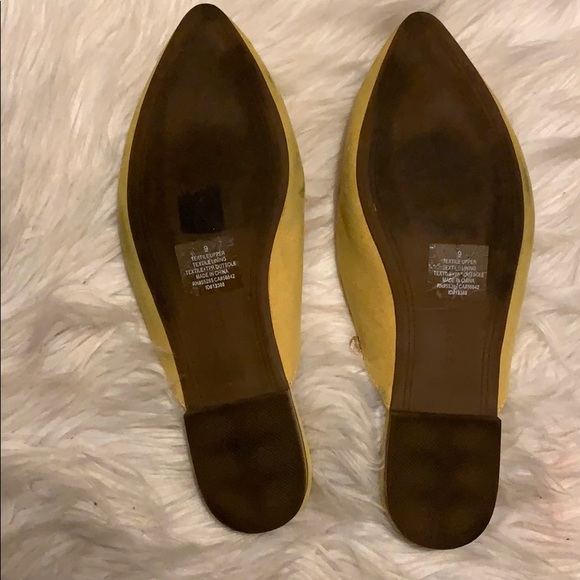 Gold Yellow Pointed Toe Flat Mules by Express - Picture 4 of 5